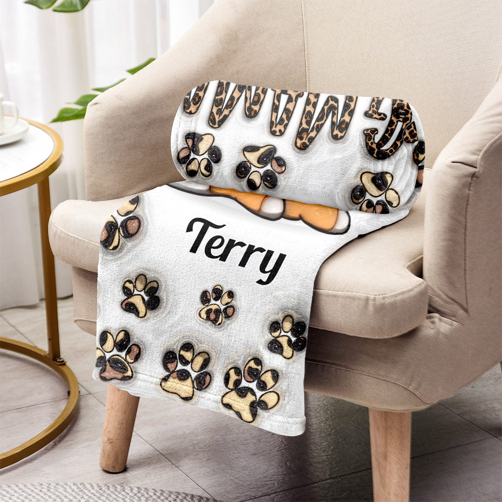 Dog Mama Dog Mom - Personalized Dog Blanket