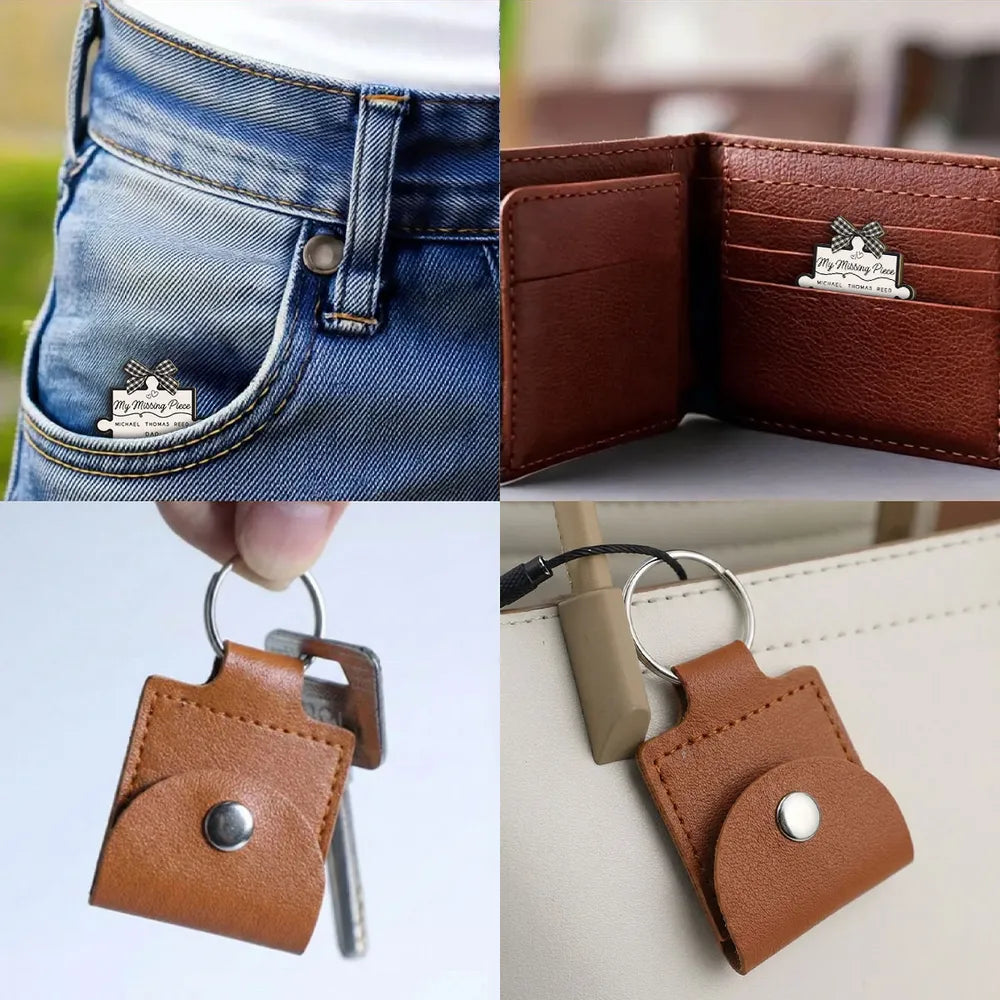 Personalized Wooden Pocket Hug Keychain Missing Piece Puzzle Gift for Mom, A Unique Sympathy Keepsake