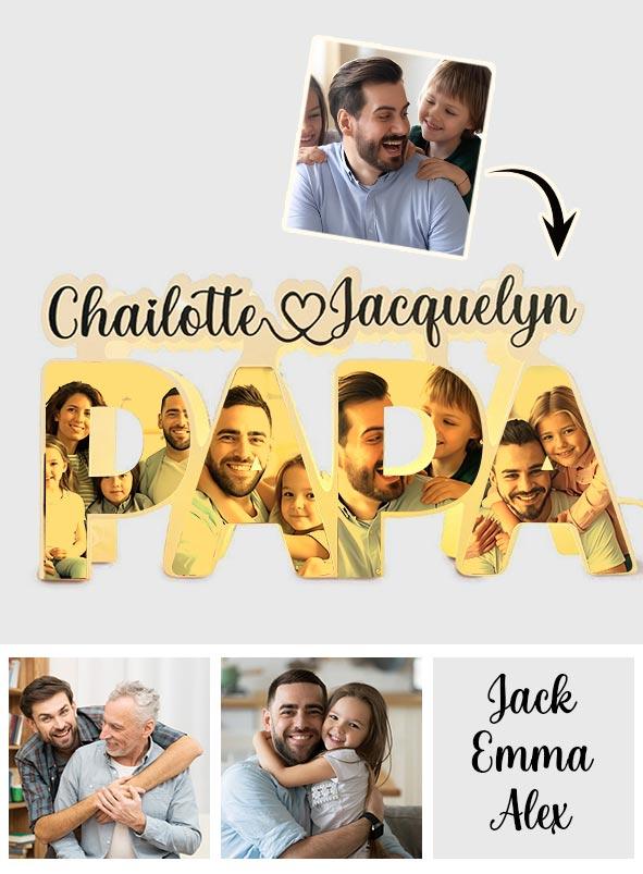 Best Papa Ever - Personalized Father Dad Photo Lamp