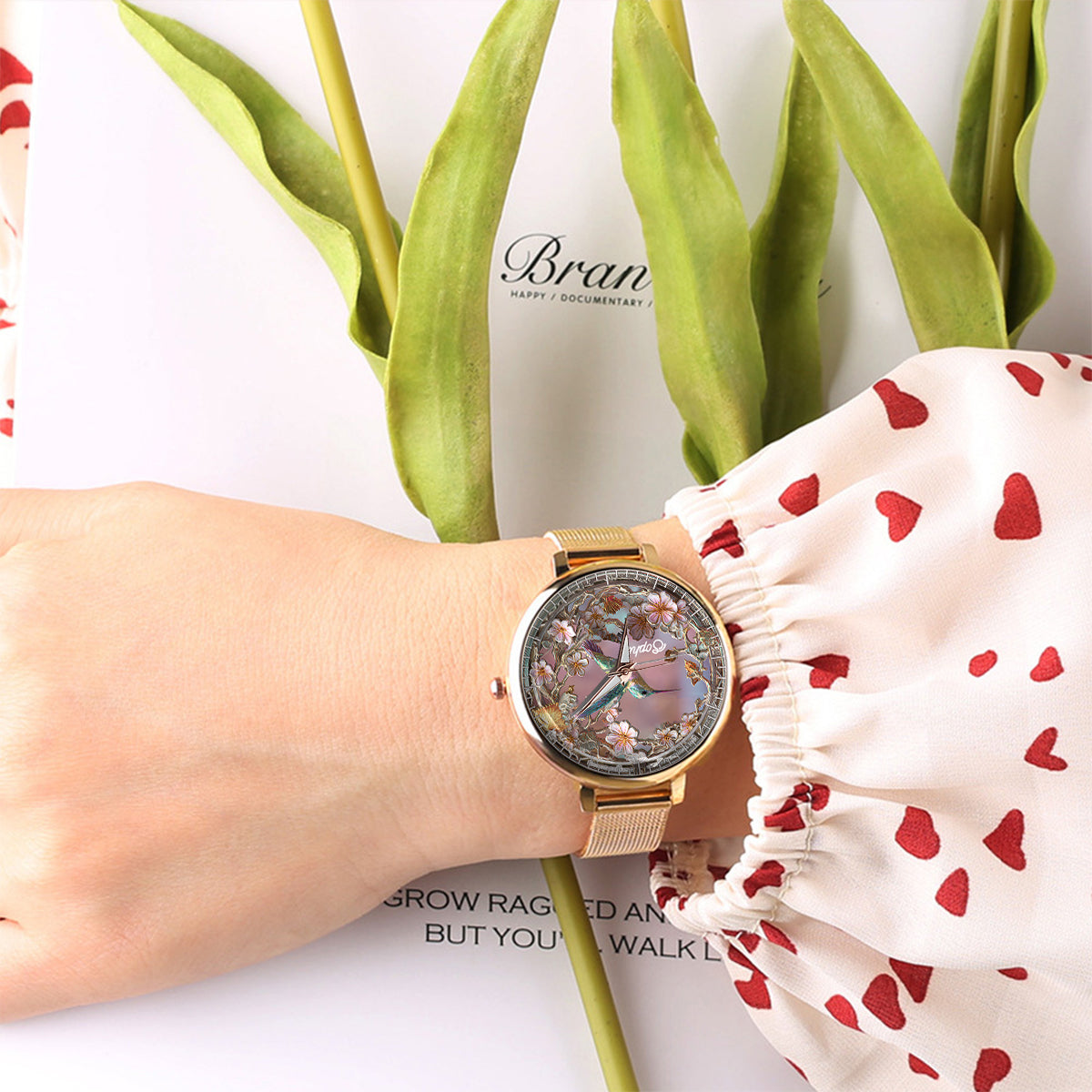 Beautiful Hummingbird - Personalized Hummingbird Women Hand Watch