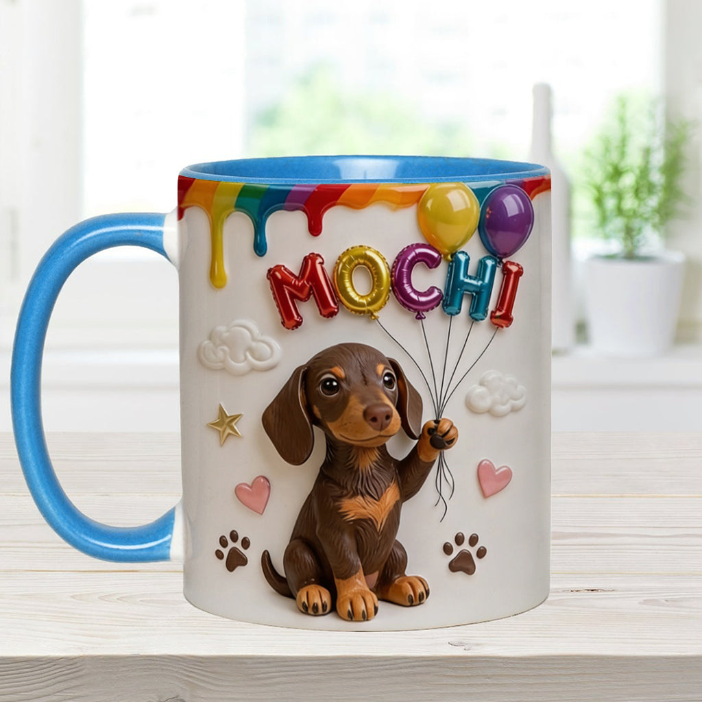 Custom Pet Name Ballon - Personalized Dog Accent Mug With Gift Box