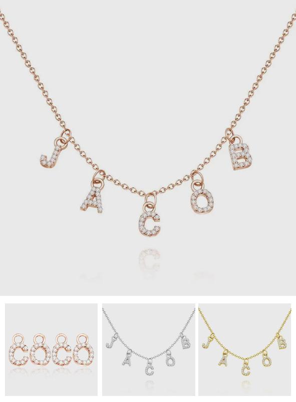 Any Letter - Personalized Diamond Initial Name Necklace