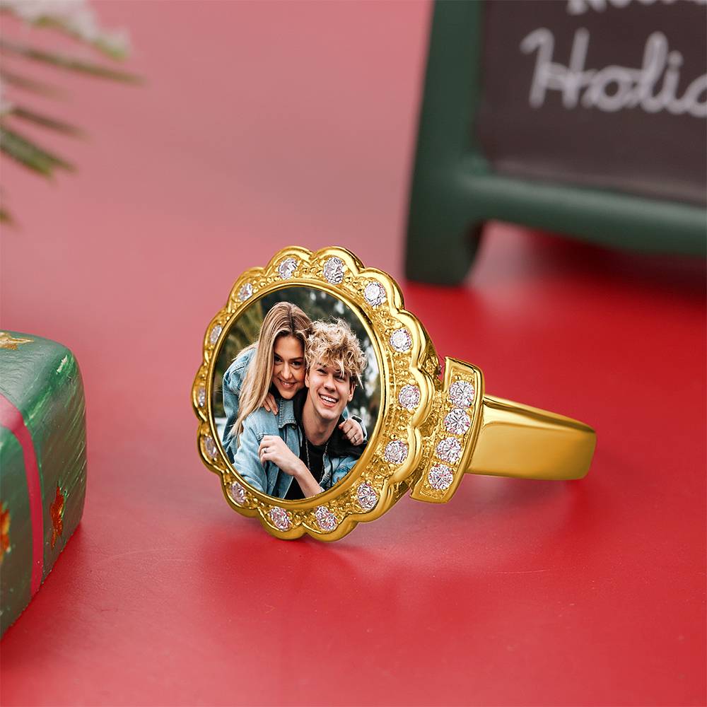 Any Photo - Personalized Zircon Photo Ring