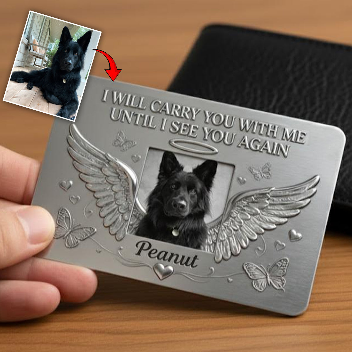 I Will Carry You With Me - Personalized Dog Wallet Insert Card