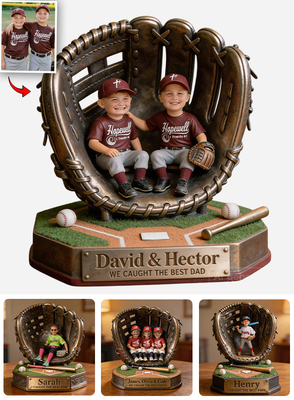 Custom Any Photo The Best Dad/Grandpa - Personalized Baseball Custom Shaped Acrylic Plaque