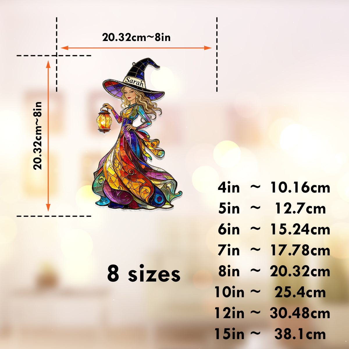 Custom Any Photo - Personalized Witch Window Hanging Suncatcher Ornament