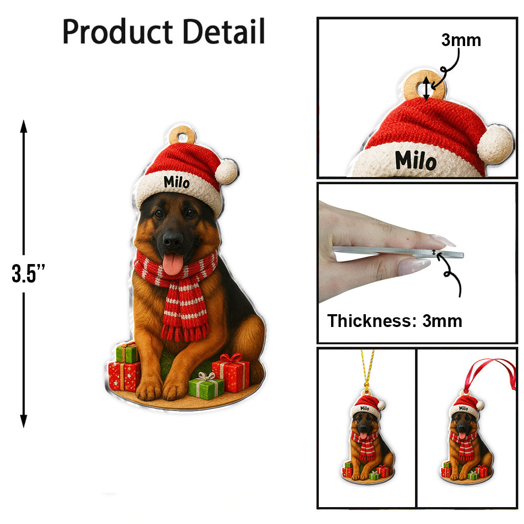 Christmas Dog - Personalized French Bulldog Dog Custom Shaped Ornament