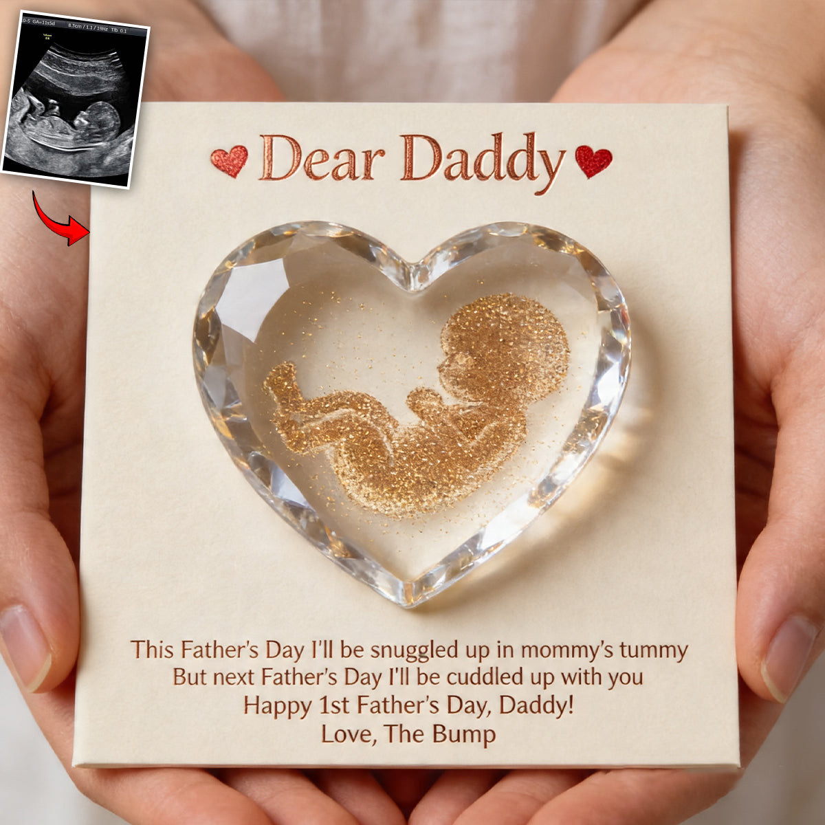 Happy 1st Father's Day - Personalized Pregnancy Pocket Hug Card