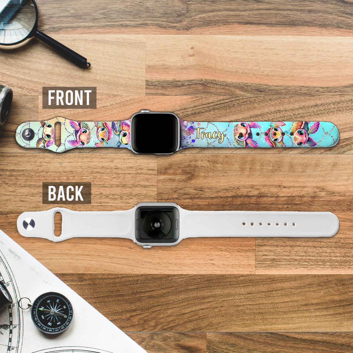 Cute Turtles - Personalized Turtle Apple Watch Band