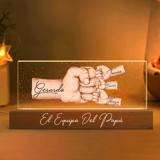 El Equipo Del Papá ¡Feliz Día del Padre! - Personalized Father Custom LED Night Light