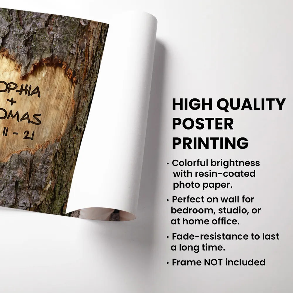 You & Me We Got This Couple Poster, Personalized Photo Wall Art with Rustic Tree Heart Vibe, Sweet Gift for Couples