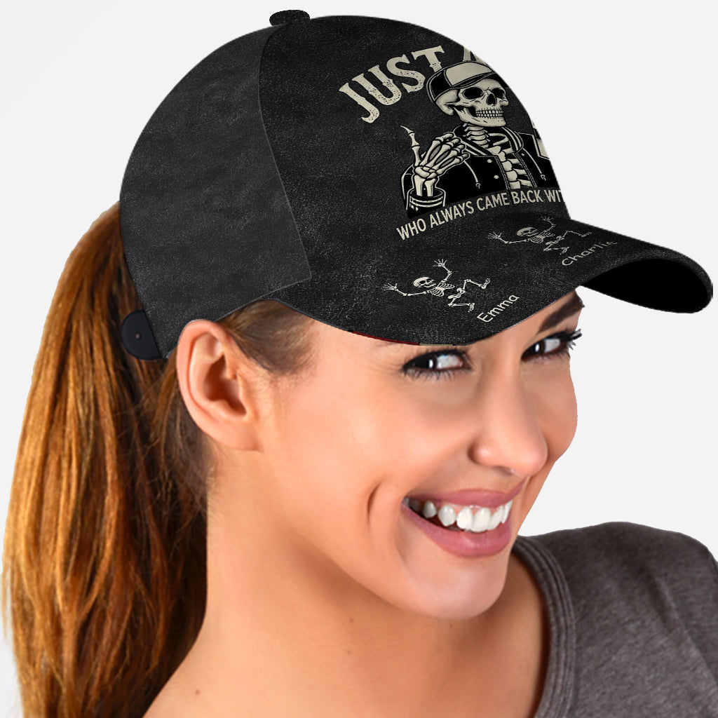 Just A Dad Who Always Came Back With The Milk Funny Skeleton - Personalized Father Classic Cap