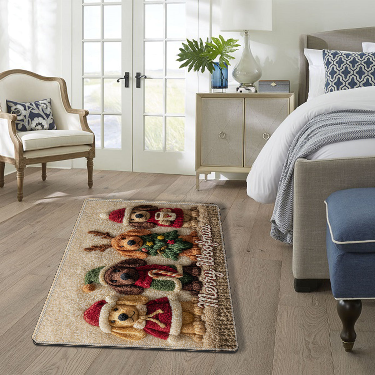 Christmas Dog - Personalized Dog Non-Slip Tufted Rug