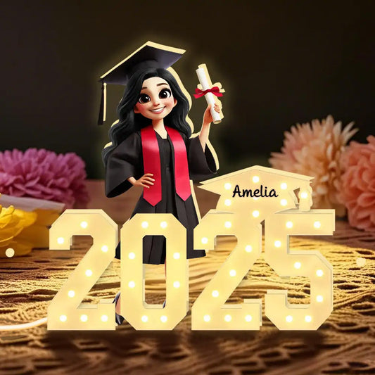 Custom Acrylic Light Box with Graduate and Personalized Design - Perfect Gift for Graduation