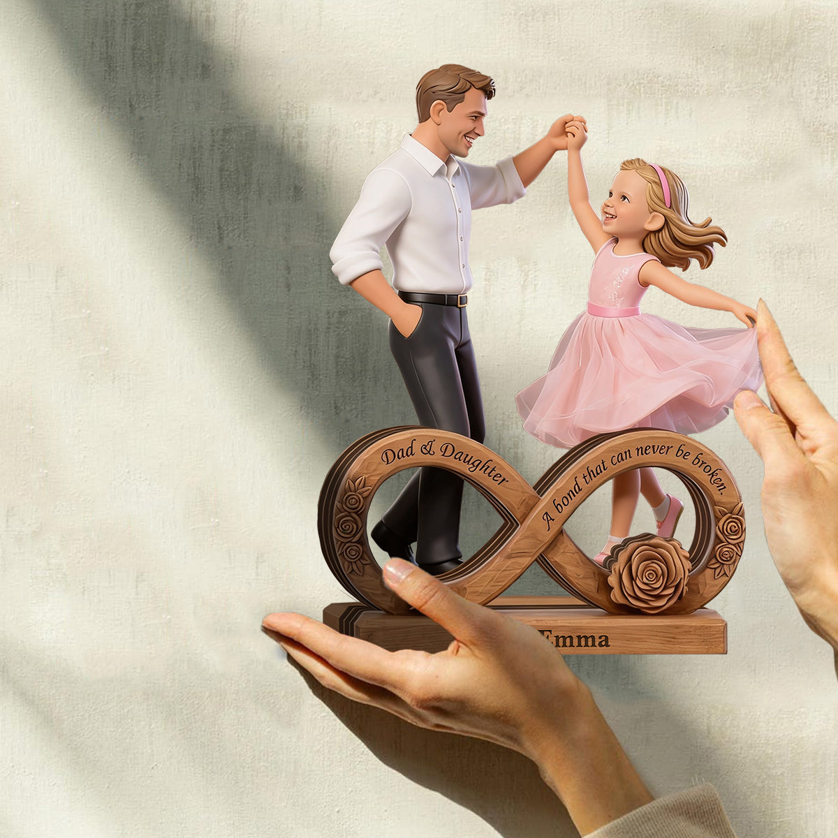 Custom Any Photo Dad & Daughter - Personalized Father Custom Shaped Wood Plaque