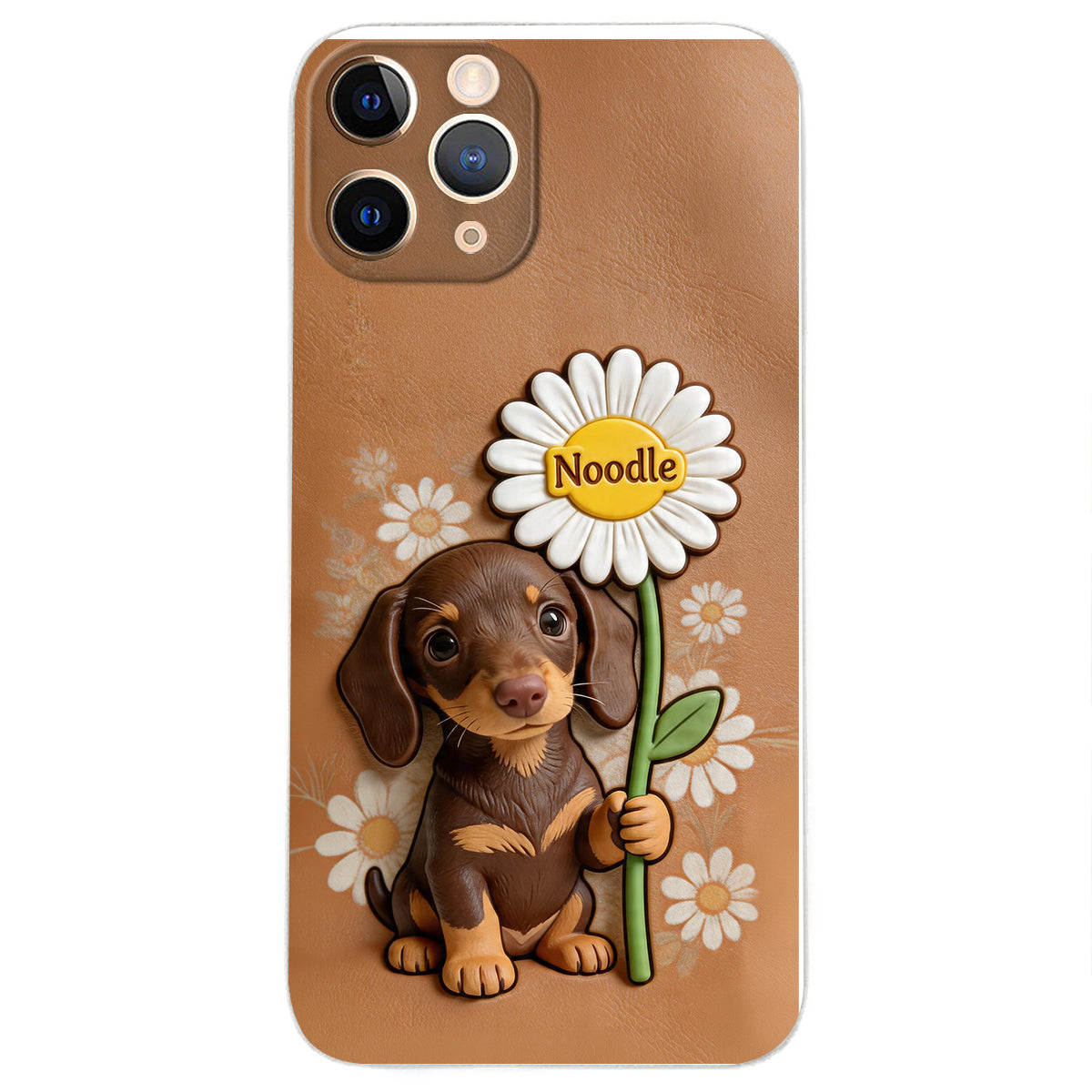Custom Any Photo - Personalized Dog 3D Embossed Leather Phone Case