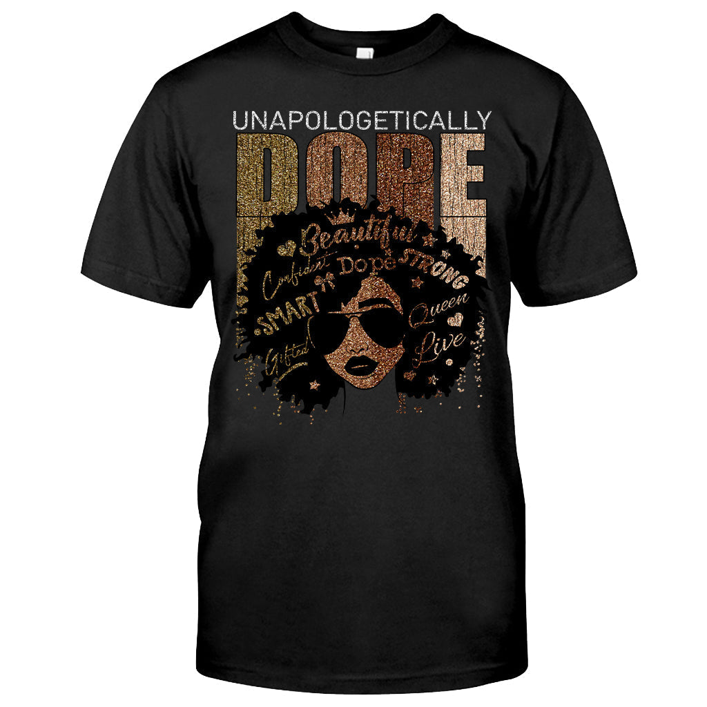 Black Queen - African American T-shirt and Hoodie With Faux Glitter Print 1121