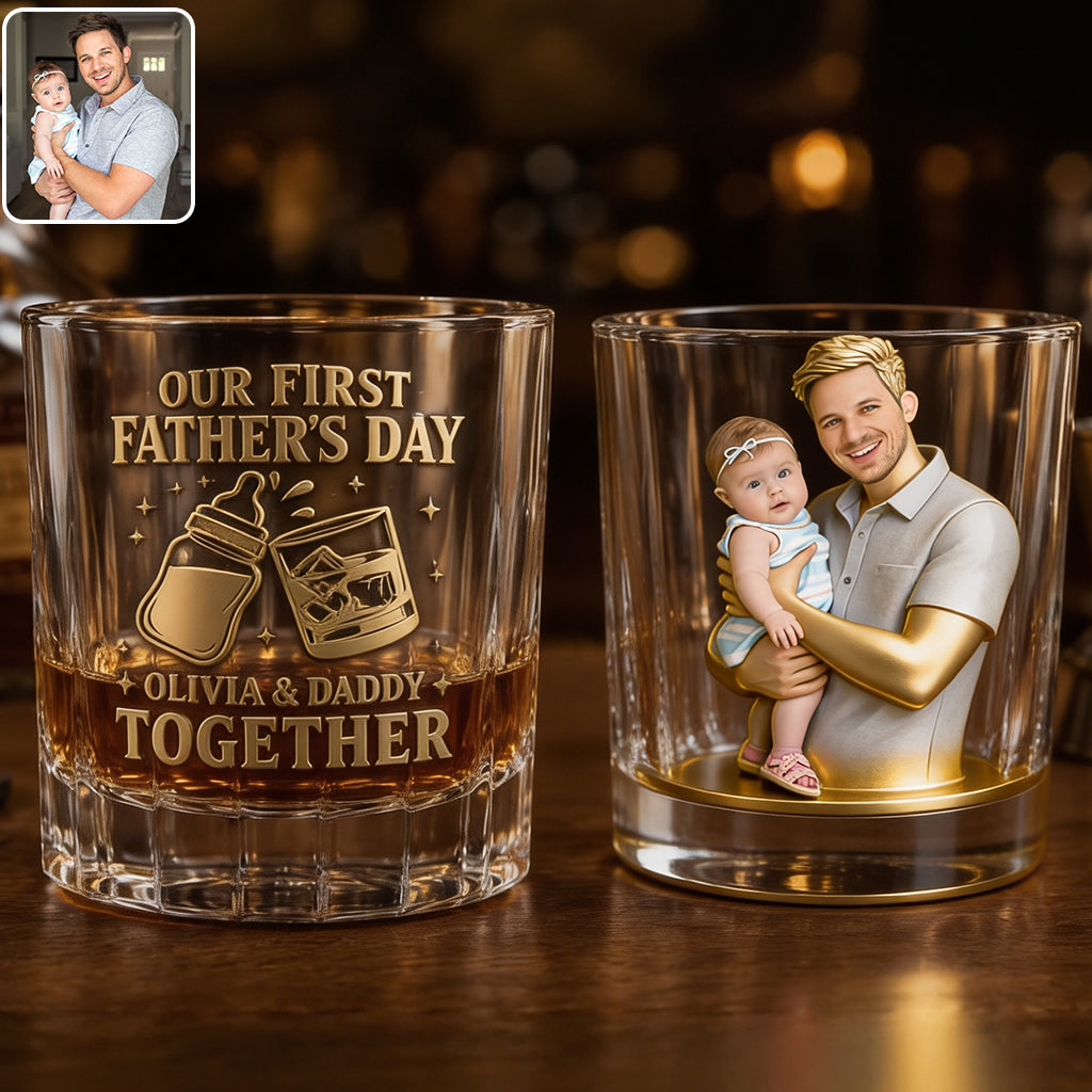 First Father's Day - Personalized Father Whiskey Glass