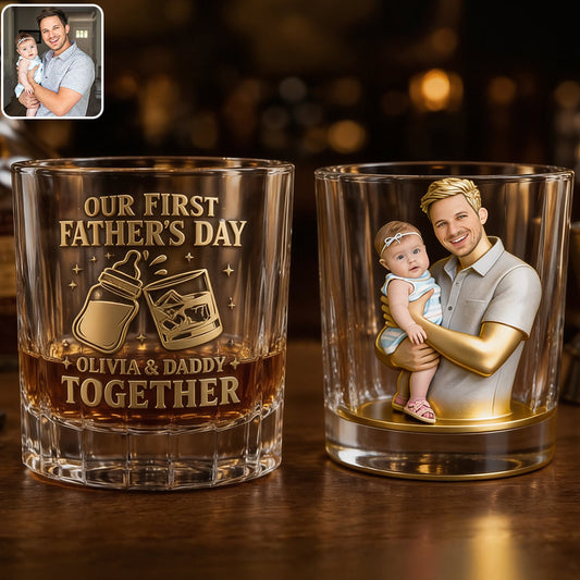 First Father's Day - Personalized Father Whiskey Glass