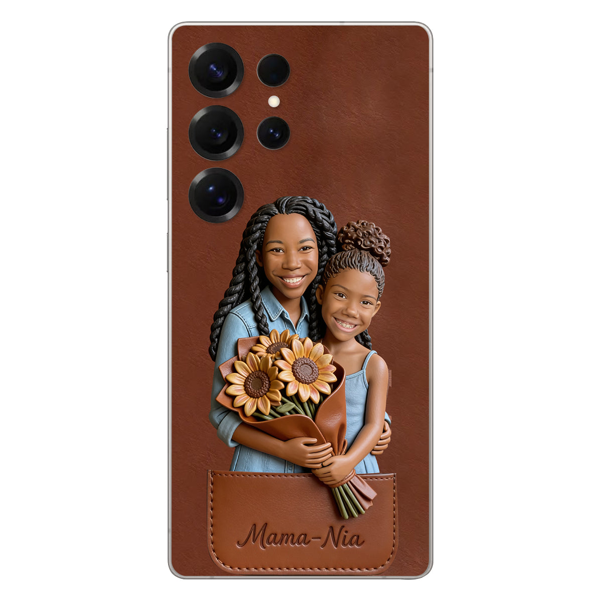 I Love You - Personalized Mother 3D Embossed Leather Phone Case