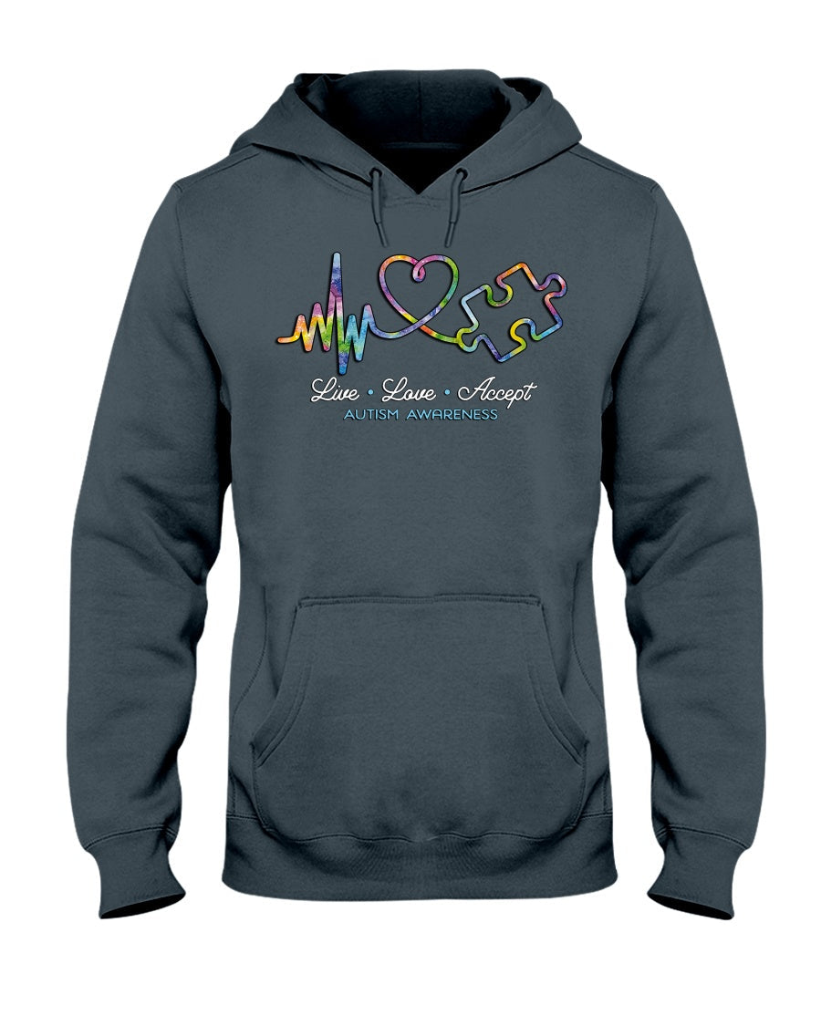 Live Love Accept - Autism Awareness T-shirt and Hoodie 0921