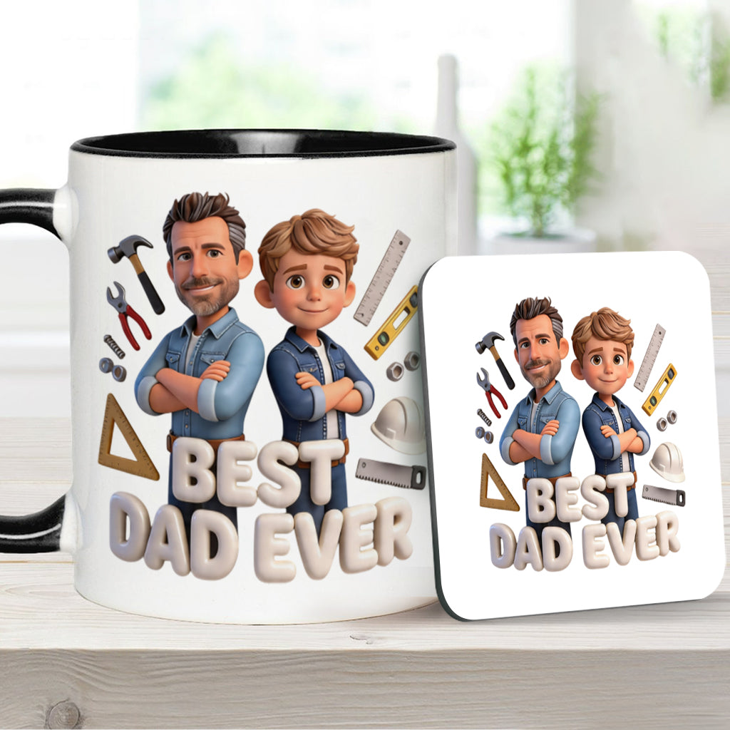 Custom Any Photo - Personalized Father Accent Mug & Coaster