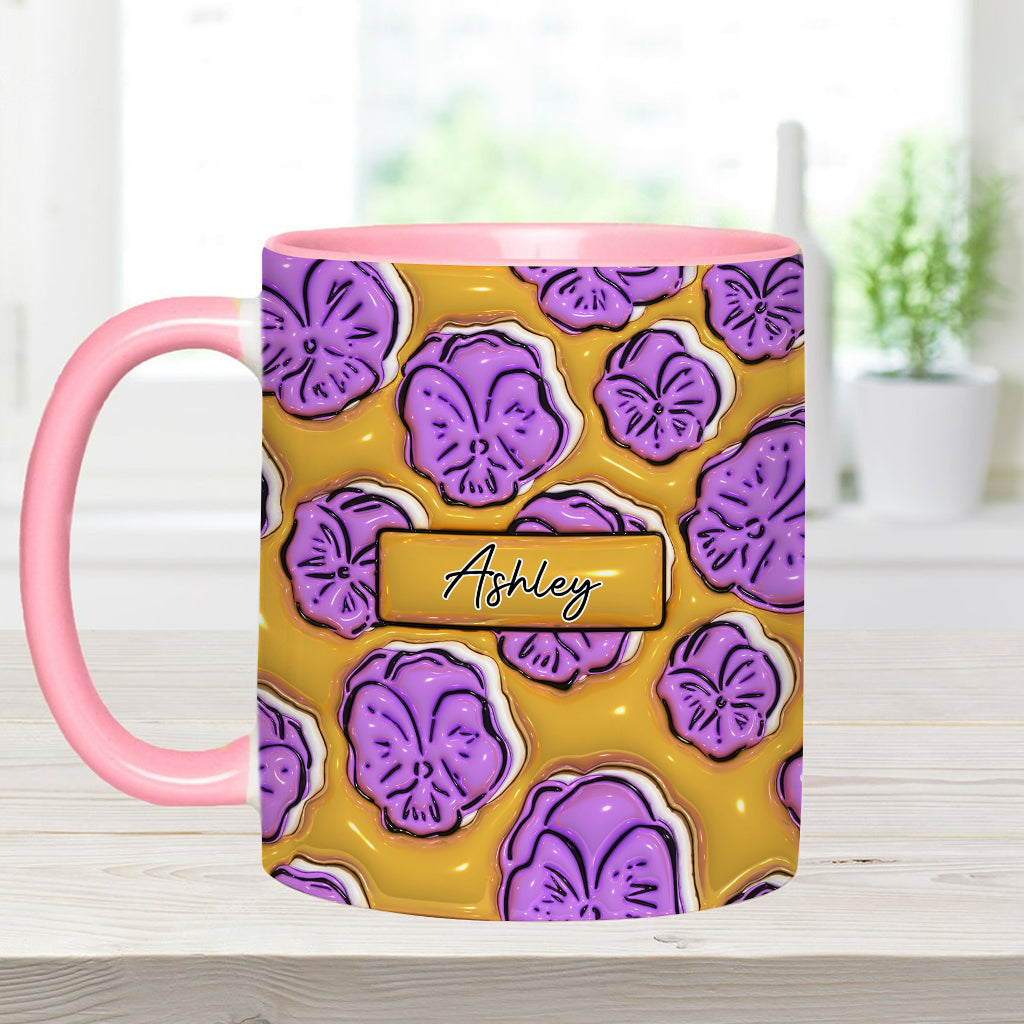 Birth Month Flower - Personalized Birthday Accent Mug