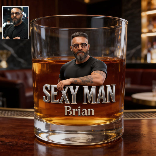 Custom From Photo - Personalized Father Whiskey Decanter Set