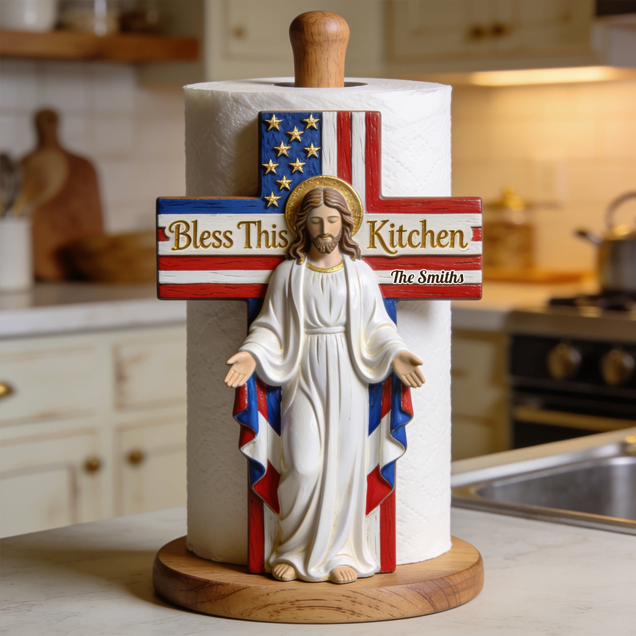 Bless This Kitchen - Personalized Christian Paper Towel Stand
