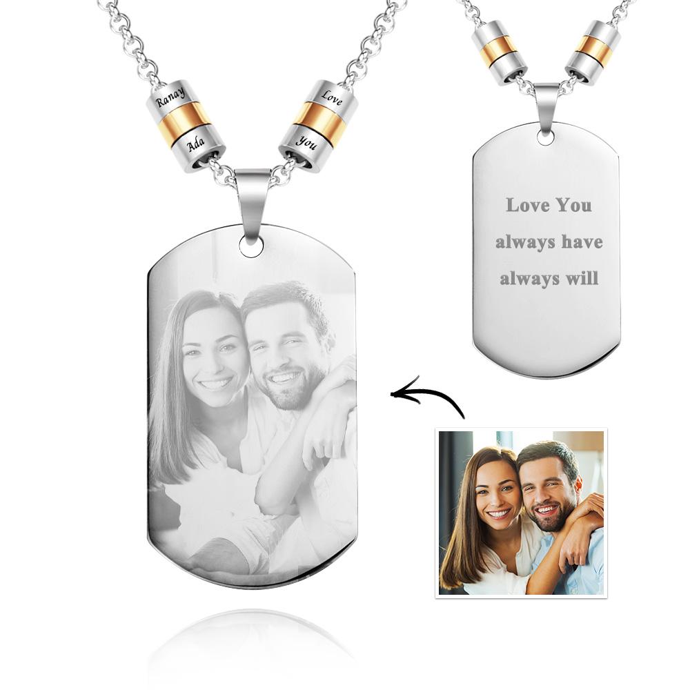 Any Photo - Personalized Engraved Beads Pendant