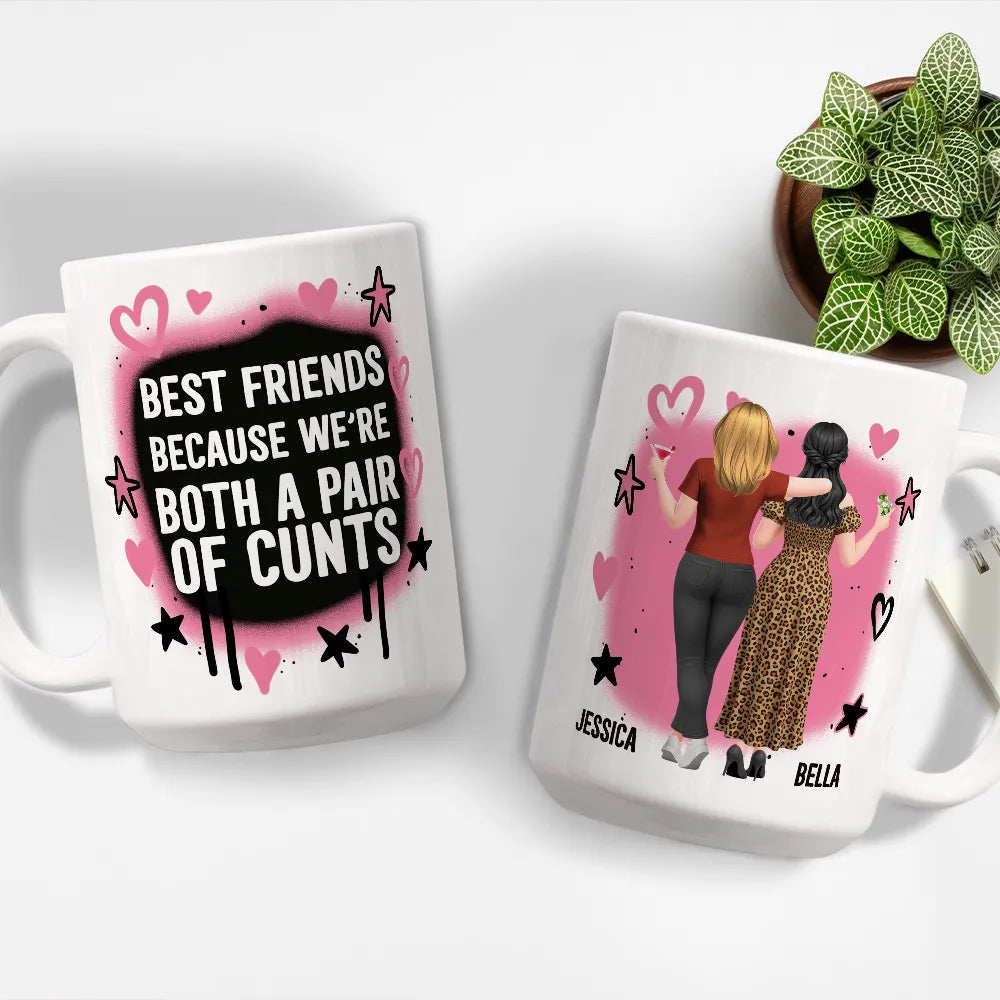 Personalized Best Friends Mug with Bold Funny Quote – Custom Characters, Unique Gift for Your Bestie