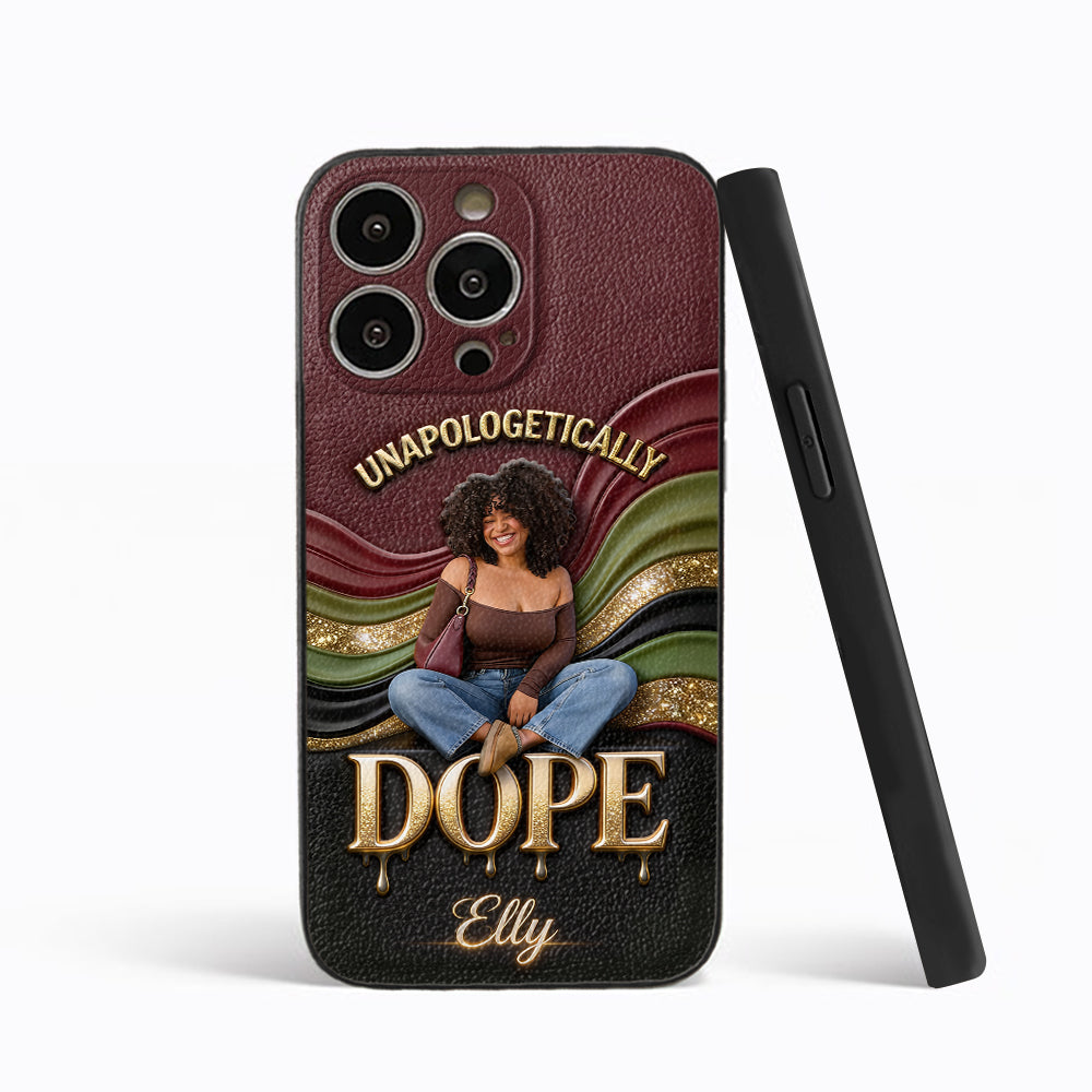 Happy Juneteeth, Black History, Black Pride - Personalized African American 3D Embossed Leather Phone Case