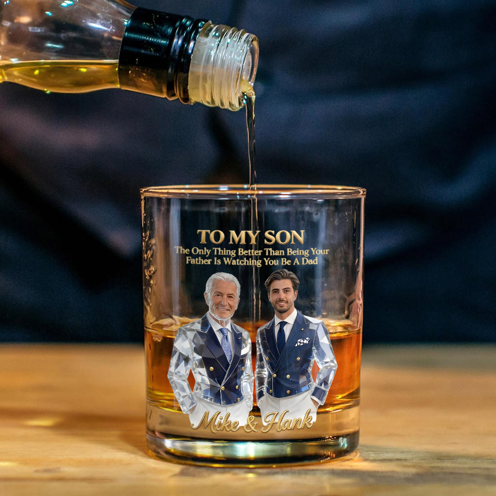 Cool Gift For Dad, Father's Day Gift - Personalized Father Whiskey Glass