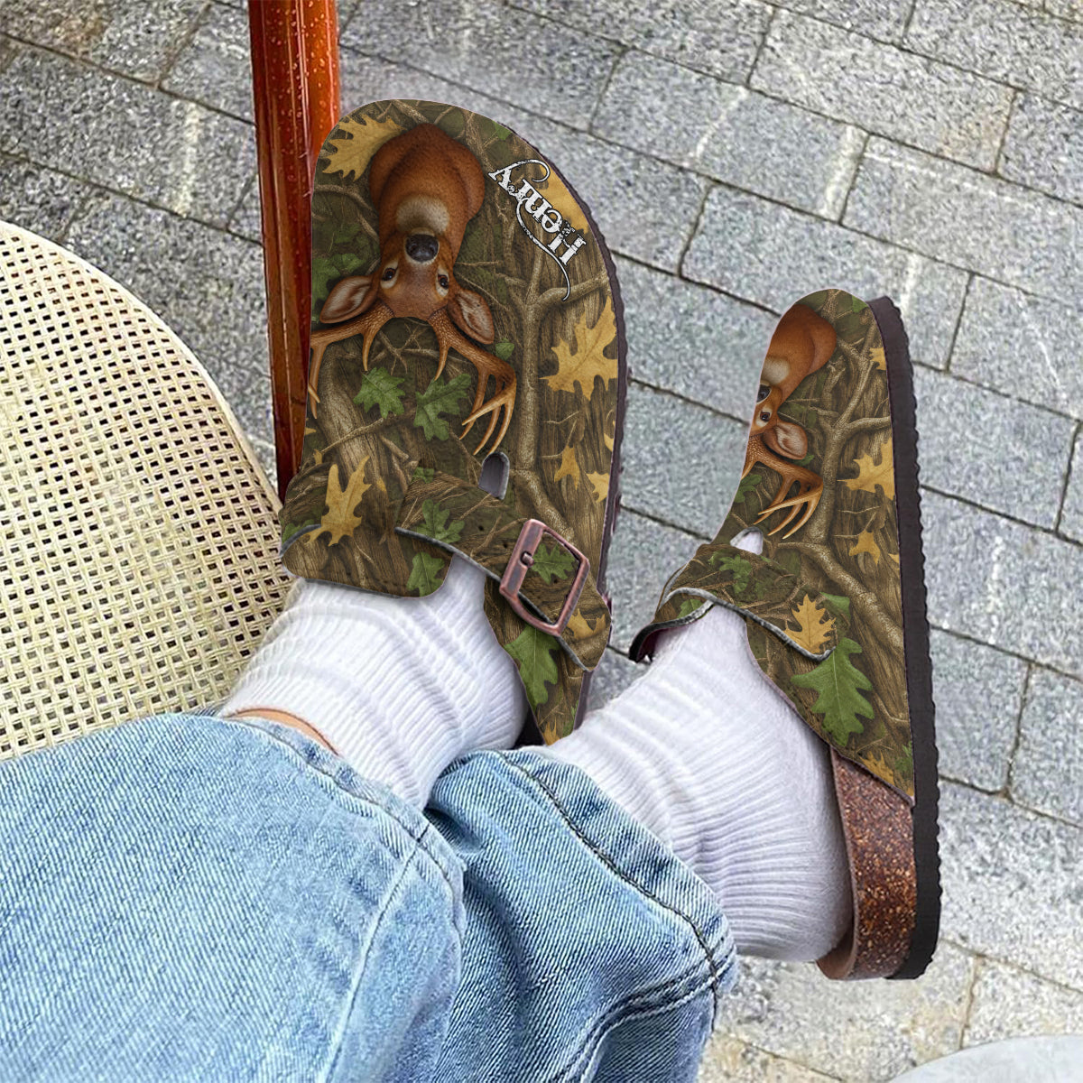 Deer Hunting, Tree Camo Pattern, Hunter Gifts - Personalized Hunting Clogs With Arch Support