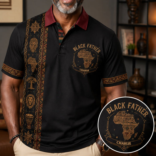 Black Dad Pride - Personalized Father Polo Shirt