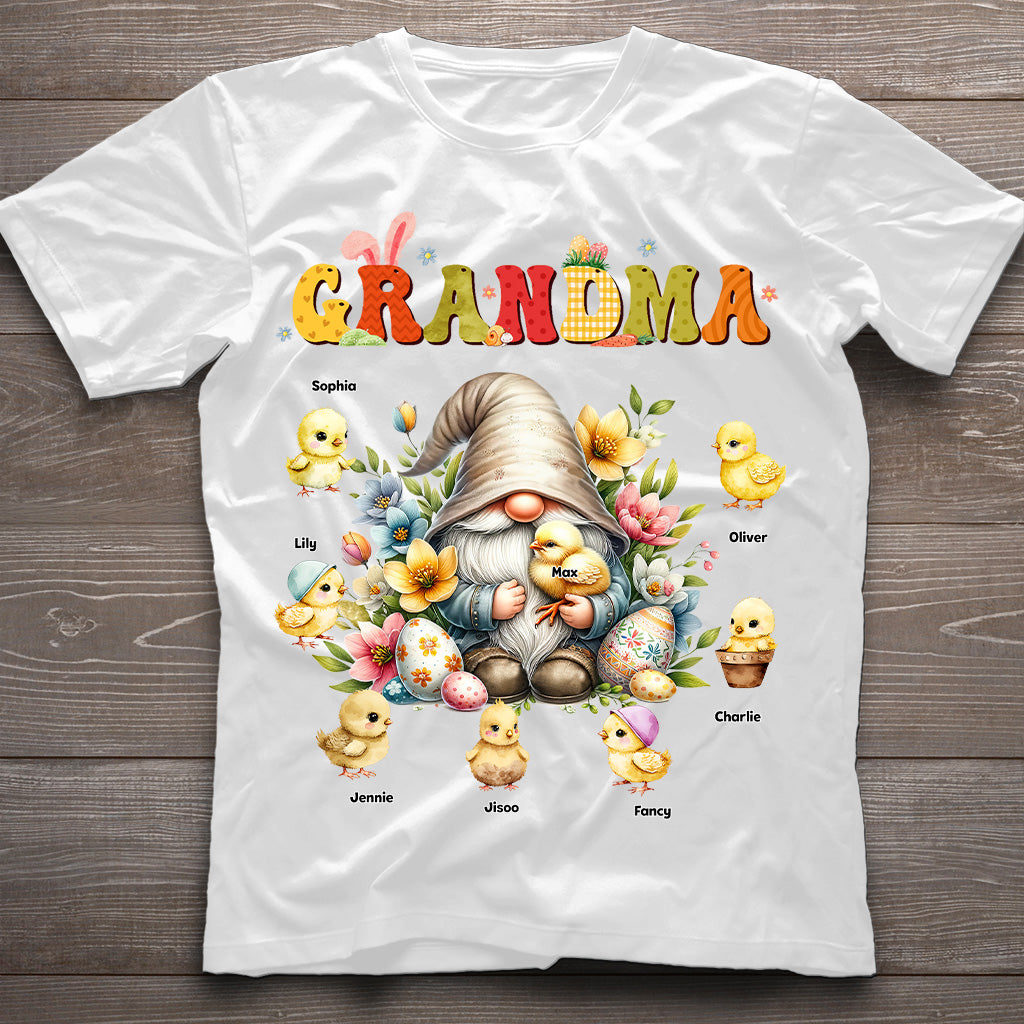 Gift For Grandma Easter Gnome - Personalized Grandma T-shirt And Hoodie