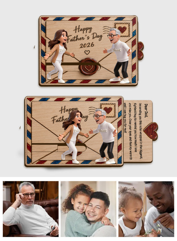 Custom Family Hug - Personalized Father Sliding Ornament
