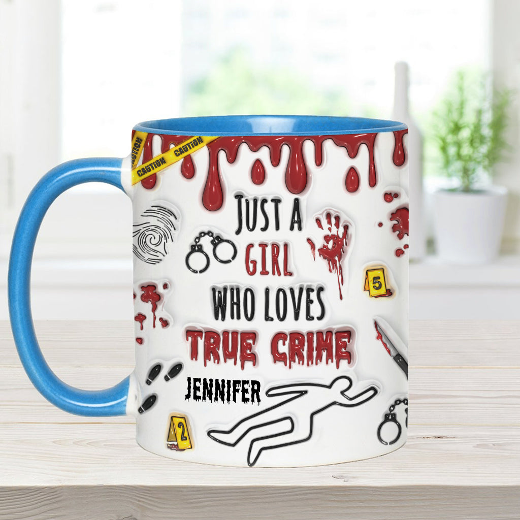 Just A Girl Who Loves True Crime - Personalized Accent Mug