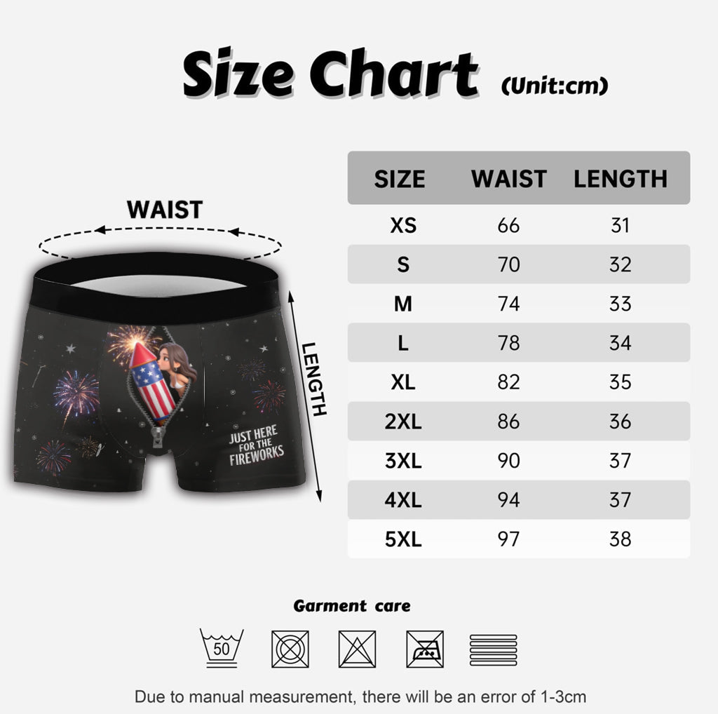 Just Here For The Fireworks - Personalized Spicy Couple Men’s Boxer Briefs