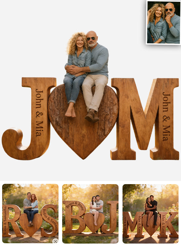 I Love You Forever - Personalized Couple Custom Shaped Wood Plaque