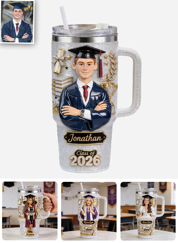 Graduation Girl - Personalized Graduation Tumbler With Handle