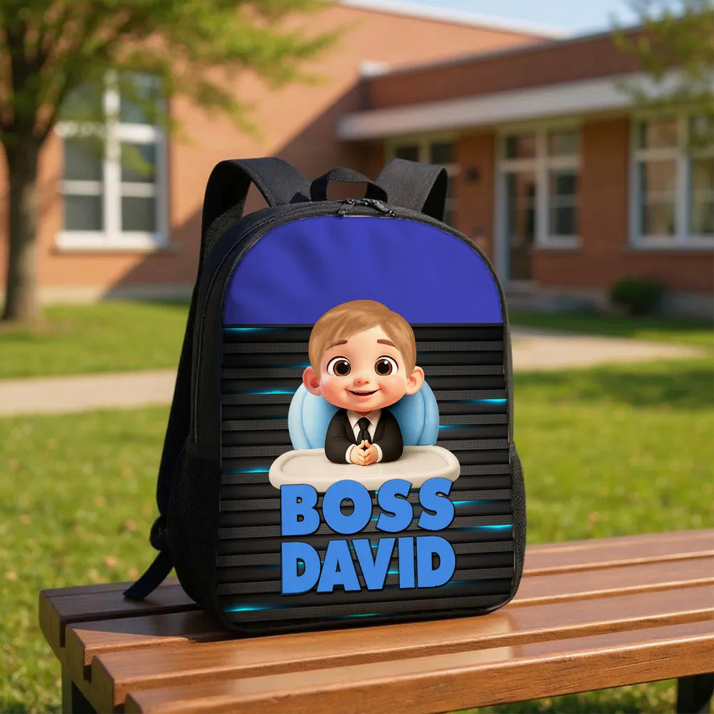 Kids Personalized Backpack 'Boss-in-Training' for School