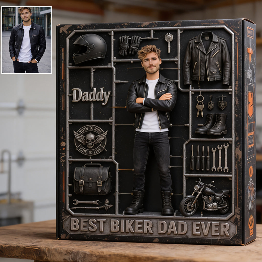 Born To Ride Proud To Be Dad - Personalized Biker Custom Shaped Acrylic Plaque