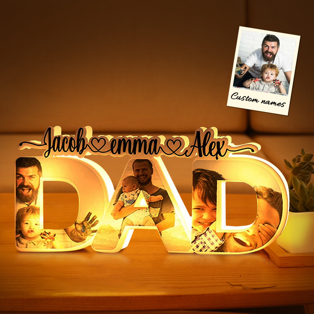 Custom Photo Dad Lights Photo Dad Lights Lamp - Personalized Father Lamp