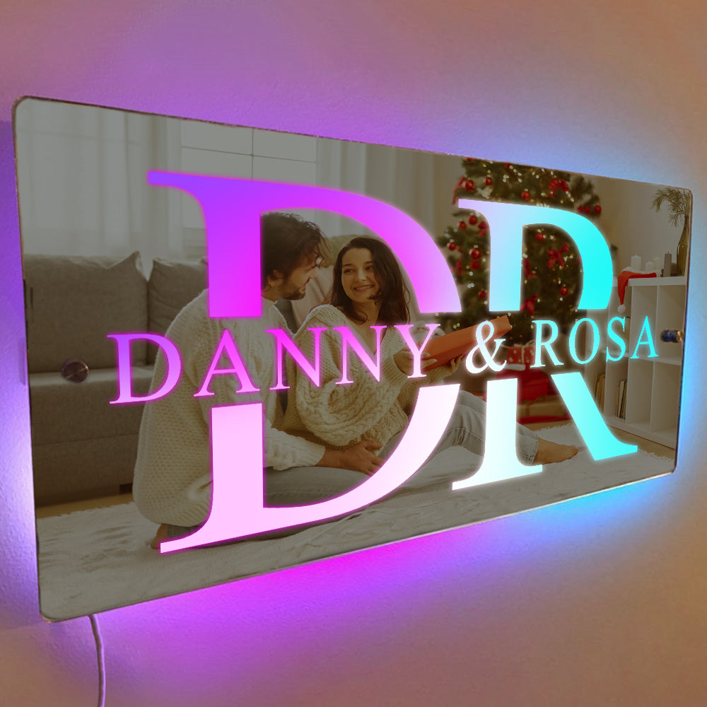 Any Name - Personalized Couple Any Names Neon Mirror Light