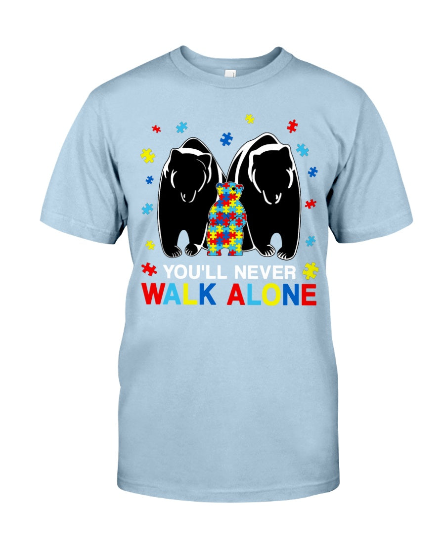 Autism You'll Never Walk Alone - Autism Awareness T-shirt and Hoodie 0921
