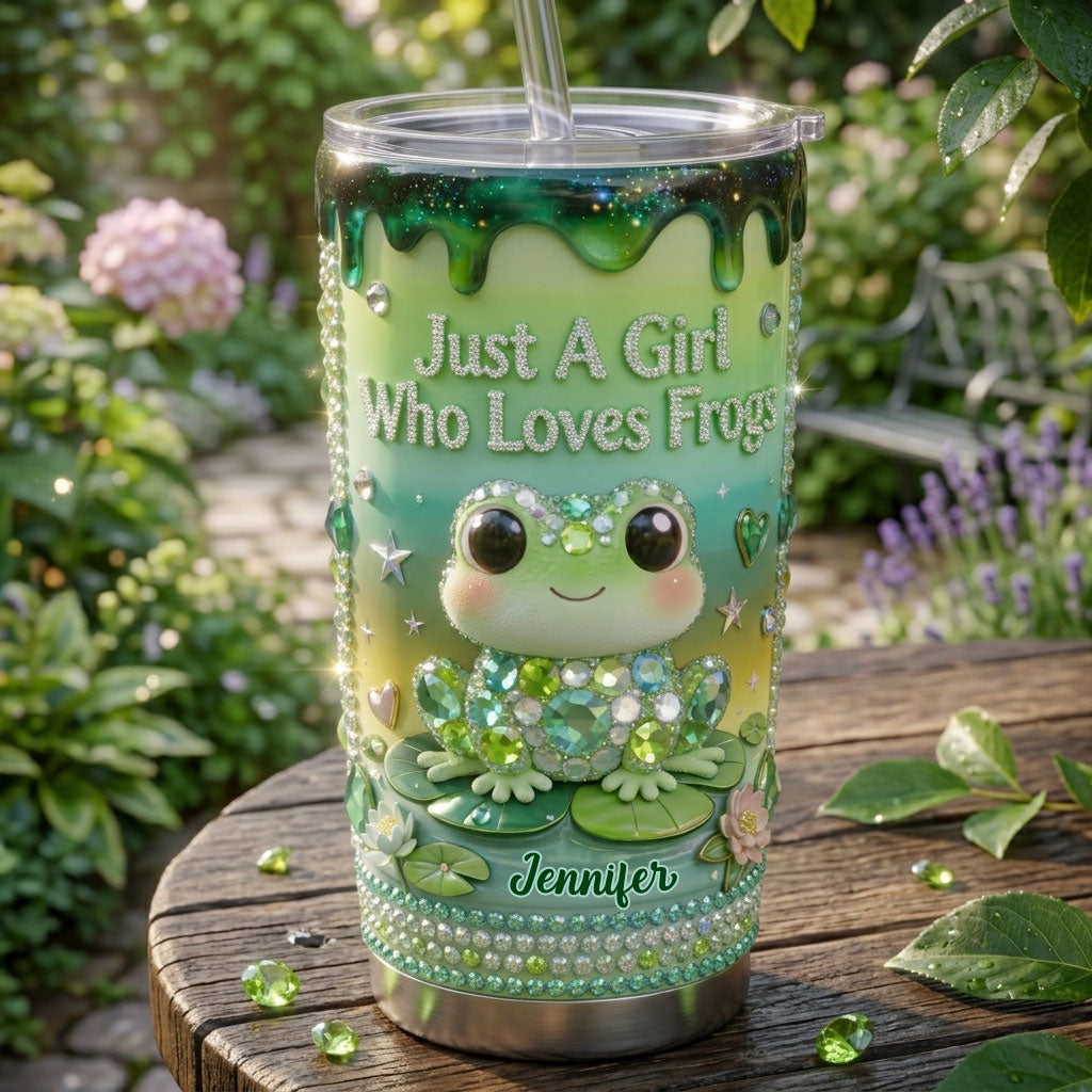 Just A Girl Who Loves Frog - Personalized Frog Tumbler