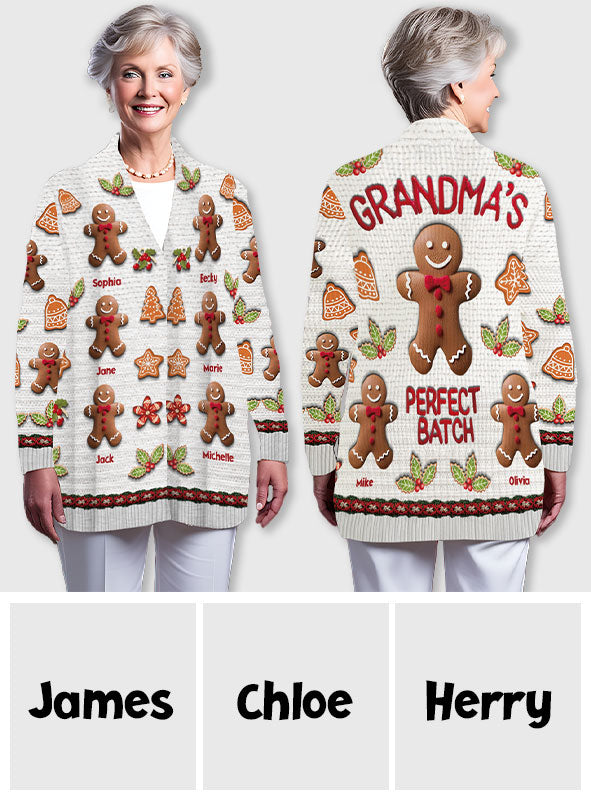 Grandma's Perfect Batch - Personalized Grandma Cardigan