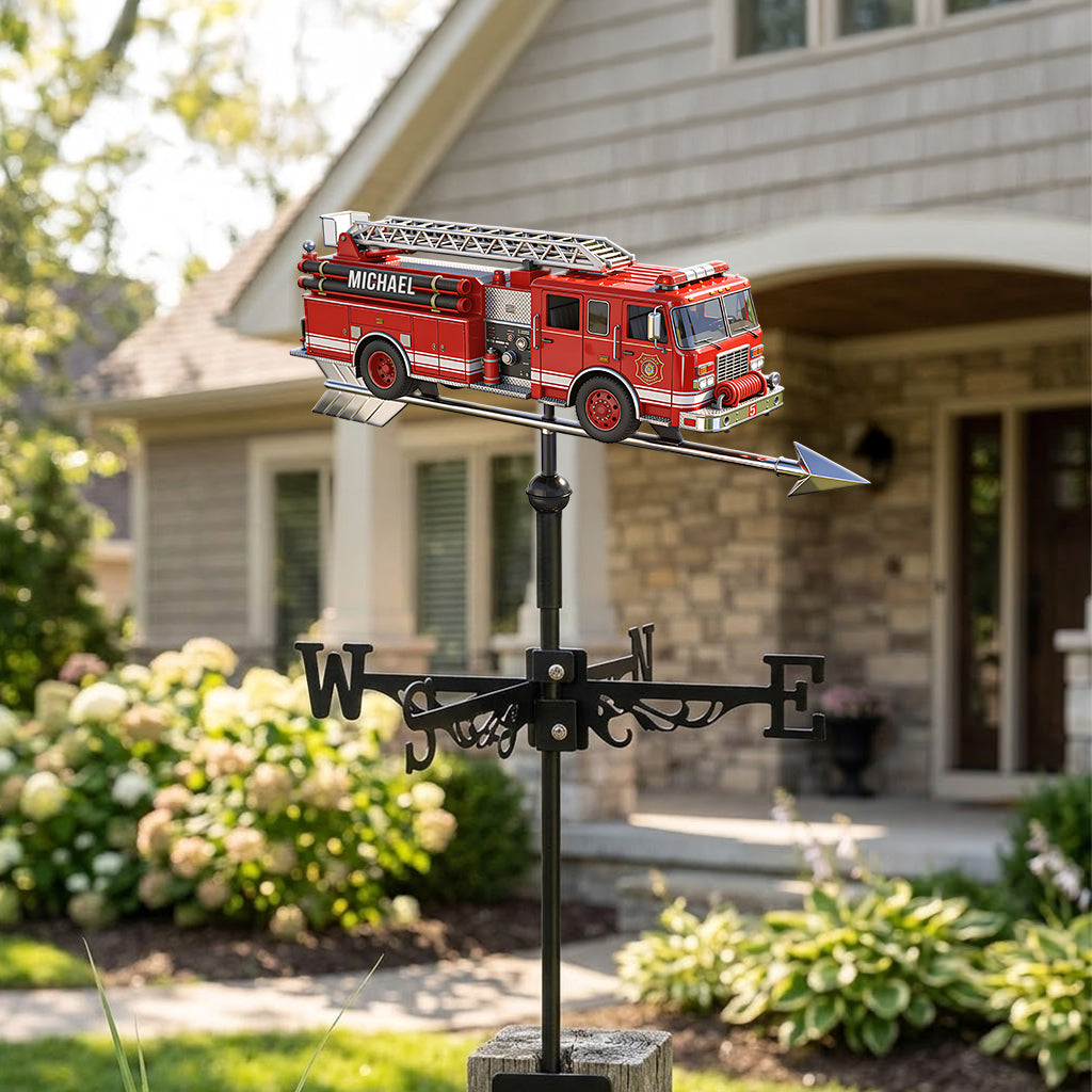 Fire Truck - Personalized Firefighter Weather Vane