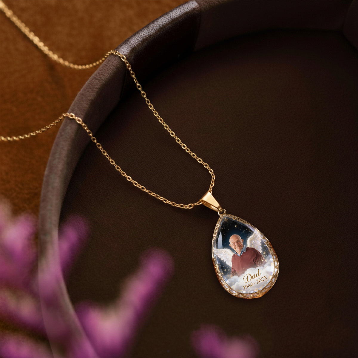 I Miss You - Personalized Memorial Shaped Metal Pendant Necklace